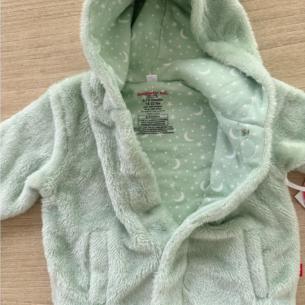 Magnetic Me Fleece Green Hooded Jacket - Picture 3 of 3